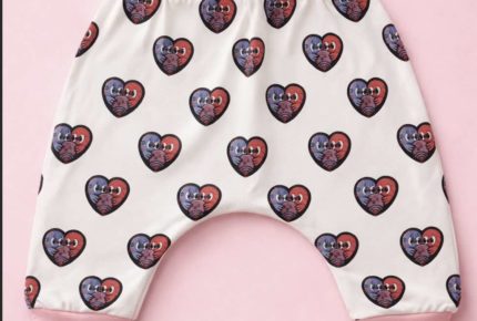 sarouel seul coeur rose